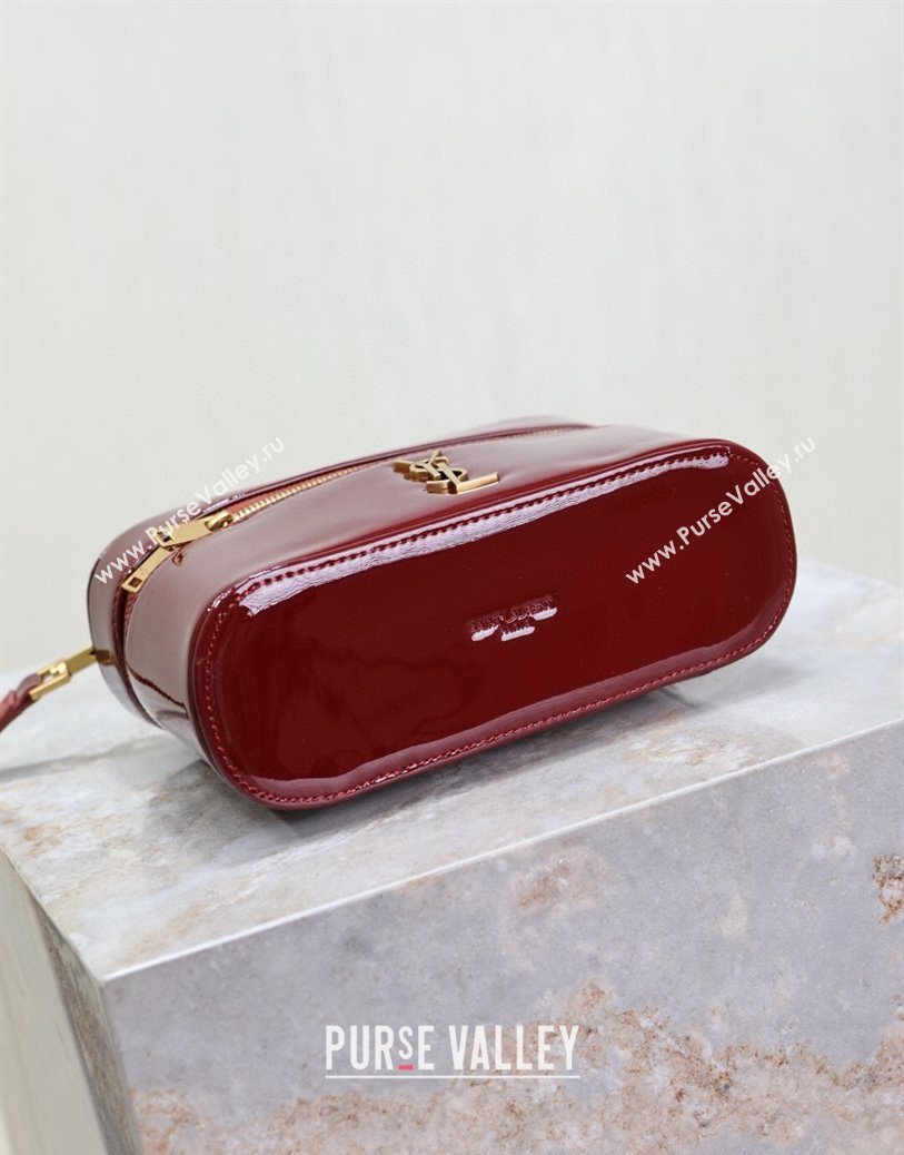 Saint Laurent Gaby Vanity Bag in Patent Leather Red 2025 766731 (YY-250802037)
