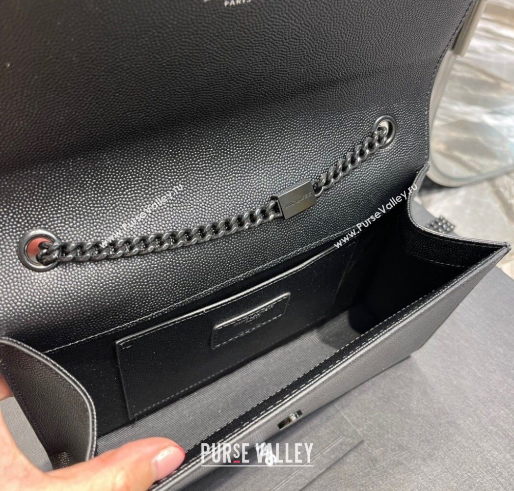 Saint Laurent Kate Medium Chain Bag in Grained Leather 364021 All Black 2025 (YY-250801114)