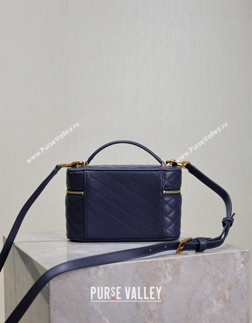Saint Laurent Gaby Vanity Bag in Quilted Lambskin Abesse Blue 2025 766731 (YY-250802039)