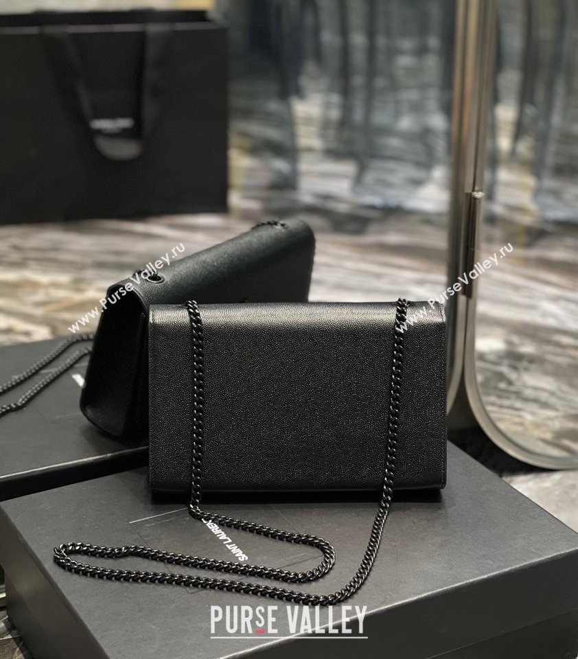 Saint Laurent Kate Medium Chain Bag in Grained Leather 364021 All Black 2025 (YY-250801114)