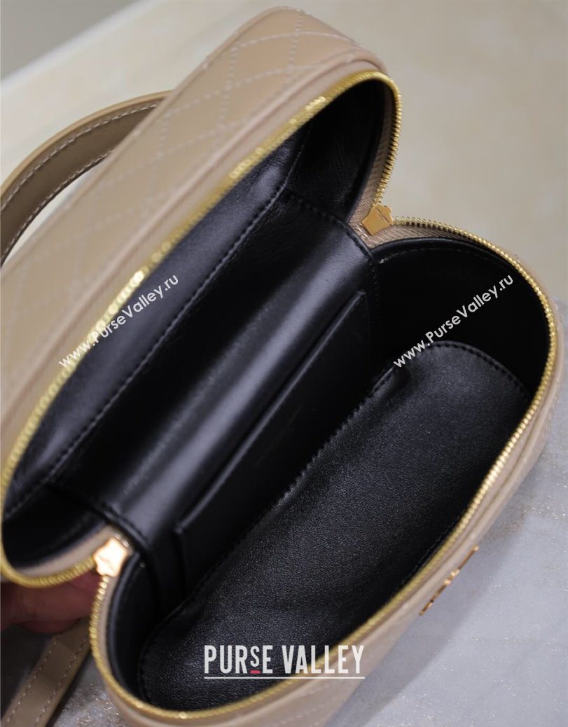 Saint Laurent Gaby Vanity Bag in Quilted Lambskin Dark Toffee 2025 766731 (YY-250802041)