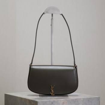 Saint Laurent Mini Voltaire Half-Moon Shoulder Bag in Box Leather Dark Green 2025 779642 (YY-250801066)