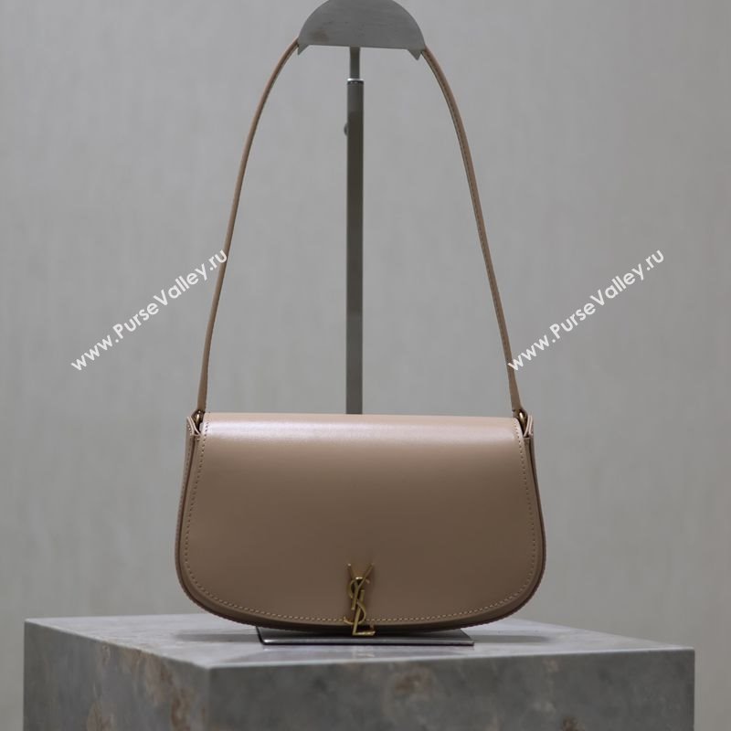 Saint Laurent Mini Voltaire Half-Moon Shoulder Bag in Box Leather Nude Pink 2025 779642 (YY-250801067)