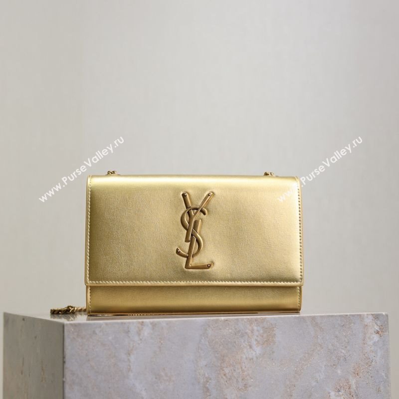 Saint Laurent Kate Small Chain Bag in Grained Leather 469390 Gold 2025 (YY-250801108)