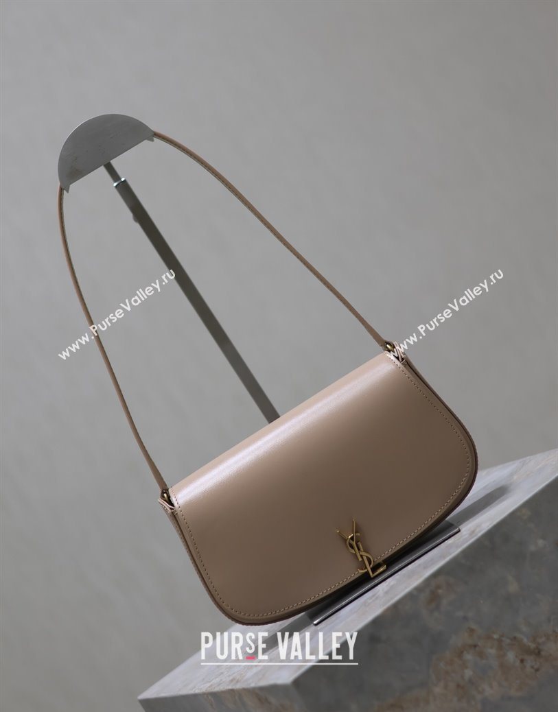 Saint Laurent Mini Voltaire Half-Moon Shoulder Bag in Box Leather Nude Pink 2025 779642 (YY-250801067)