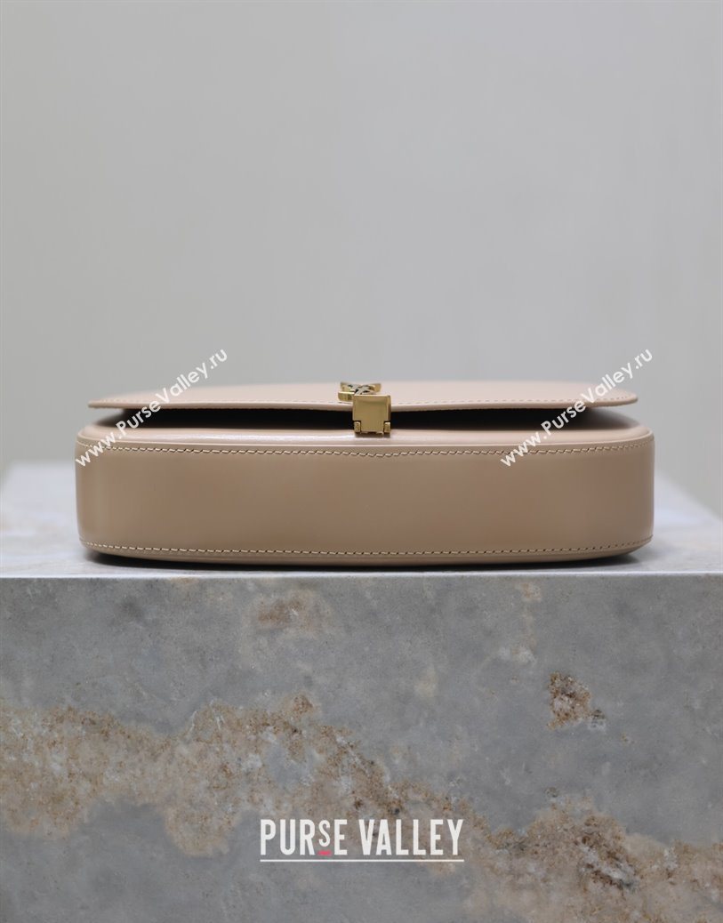 Saint Laurent Mini Voltaire Half-Moon Shoulder Bag in Box Leather Nude Pink 2025 779642 (YY-250801067)