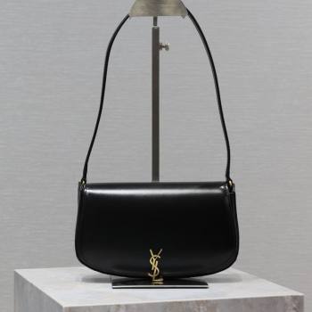 Saint Laurent Mini Voltaire Half-Moon Shoulder Bag in Box Leather Black 2025 779642 (YY-250801068)