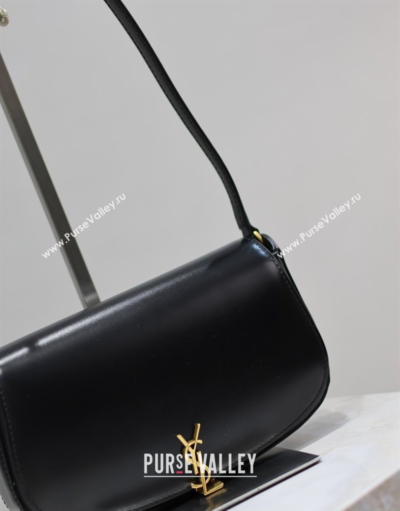Saint Laurent Mini Voltaire Half-Moon Shoulder Bag in Box Leather Black 2025 779642 (YY-250801068)