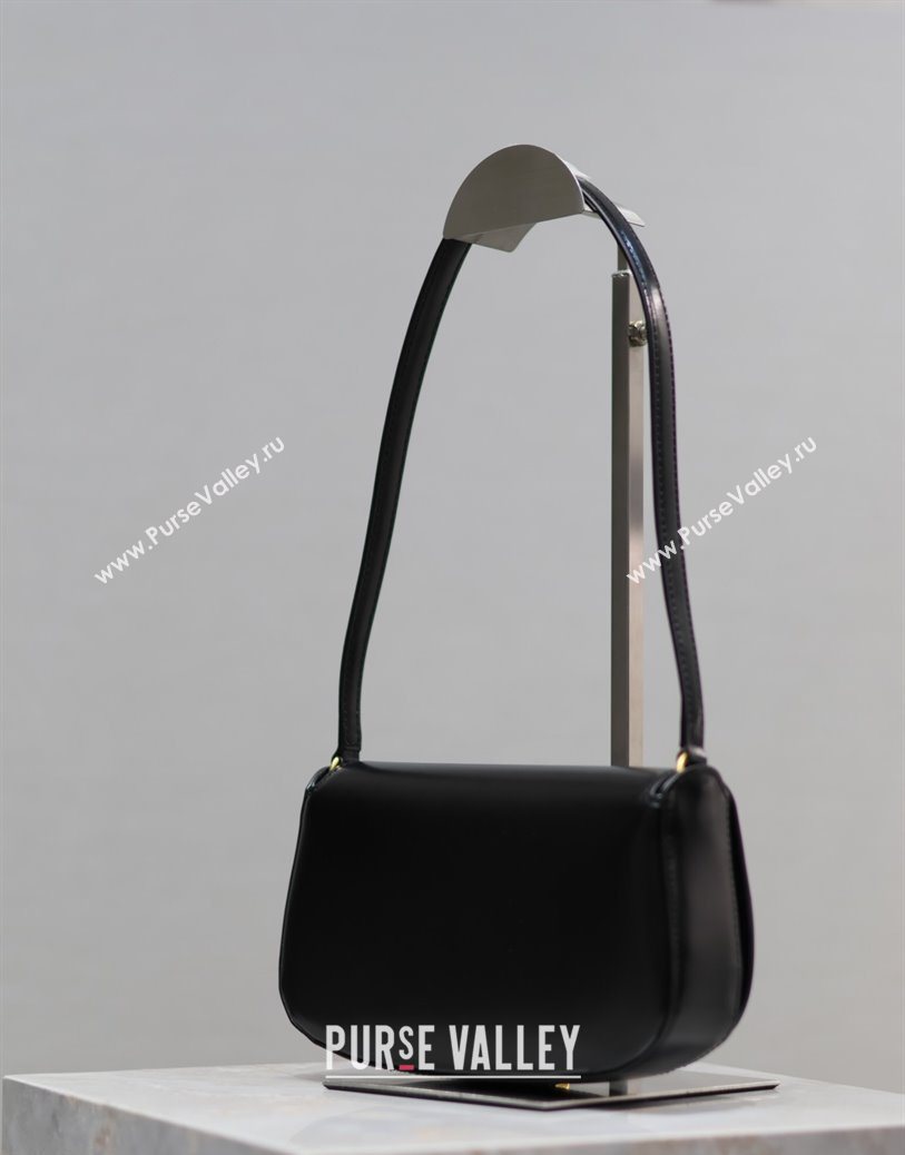 Saint Laurent Mini Voltaire Half-Moon Shoulder Bag in Box Leather Black 2025 779642 (YY-250801068)