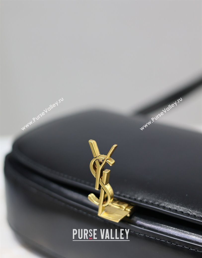 Saint Laurent Mini Voltaire Half-Moon Shoulder Bag in Box Leather Black 2025 779642 (YY-250801068)