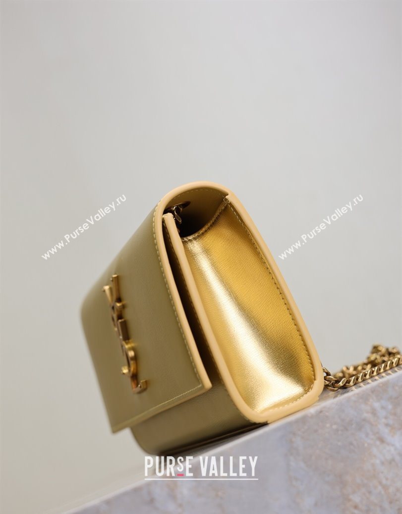 Saint Laurent Kate Small Chain Bag in Grained Leather 469390 Gold 2025 (YY-250801108)