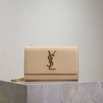Saint Laurent Kate Small Chain Bag in Grained Leather 469390 Apricot 2025 (YY-250801107)