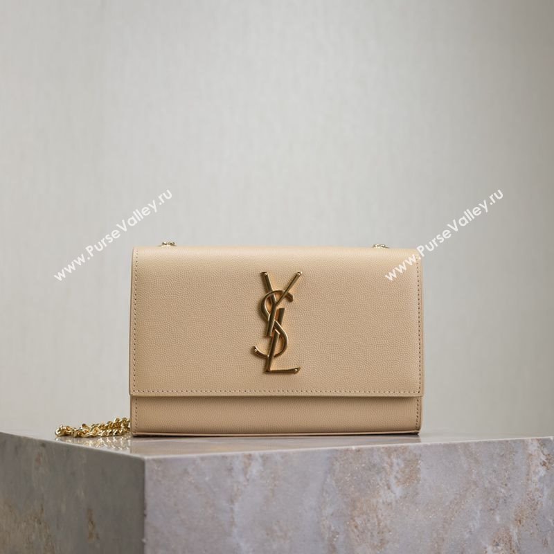 Saint Laurent Kate Small Chain Bag in Grained Leather 469390 Apricot 2025 (YY-250801107)