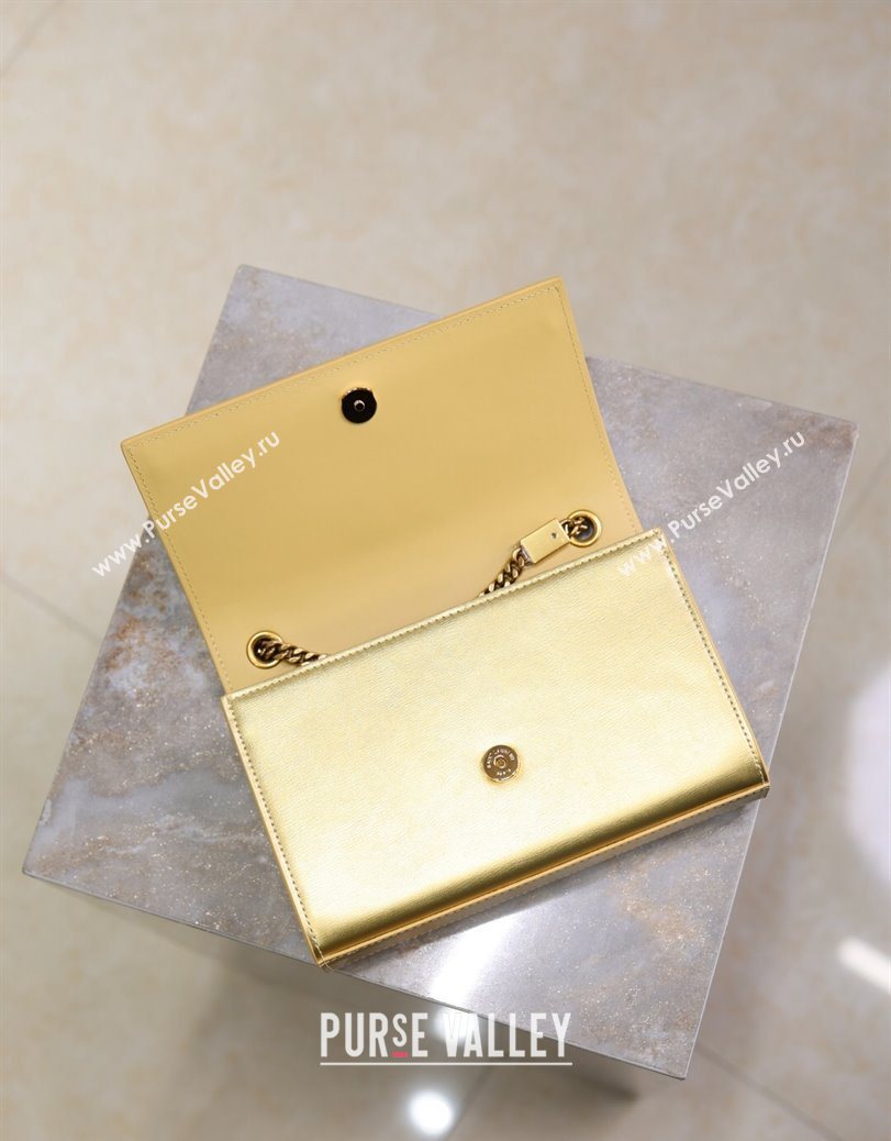 Saint Laurent Kate Small Chain Bag in Grained Leather 469390 Gold 2025 (YY-250801108)