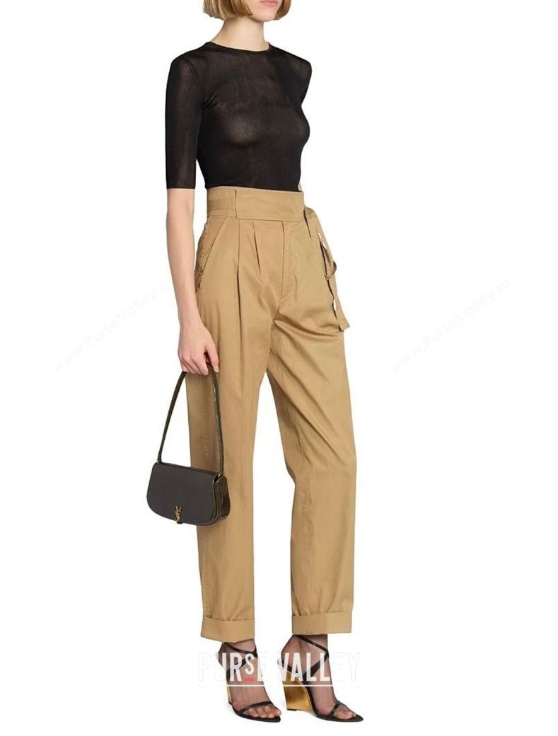 Saint Laurent Mini Voltaire Half-Moon Shoulder Bag in Patent Leather Green 2025 779642 (YY-250801073)