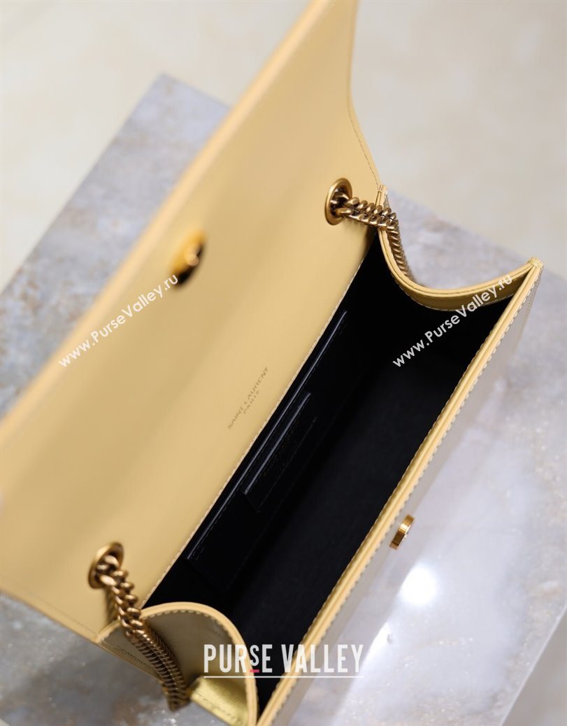 Saint Laurent Kate Small Chain Bag in Grained Leather 469390 Gold 2025 (YY-250801108)