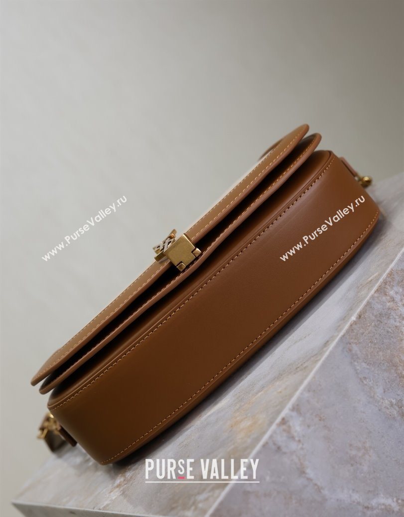 Saint Laurent Voltaire Bag in Box Leather Cotton Linen and Leather Brown 2025 7876710 (YY-250801076)