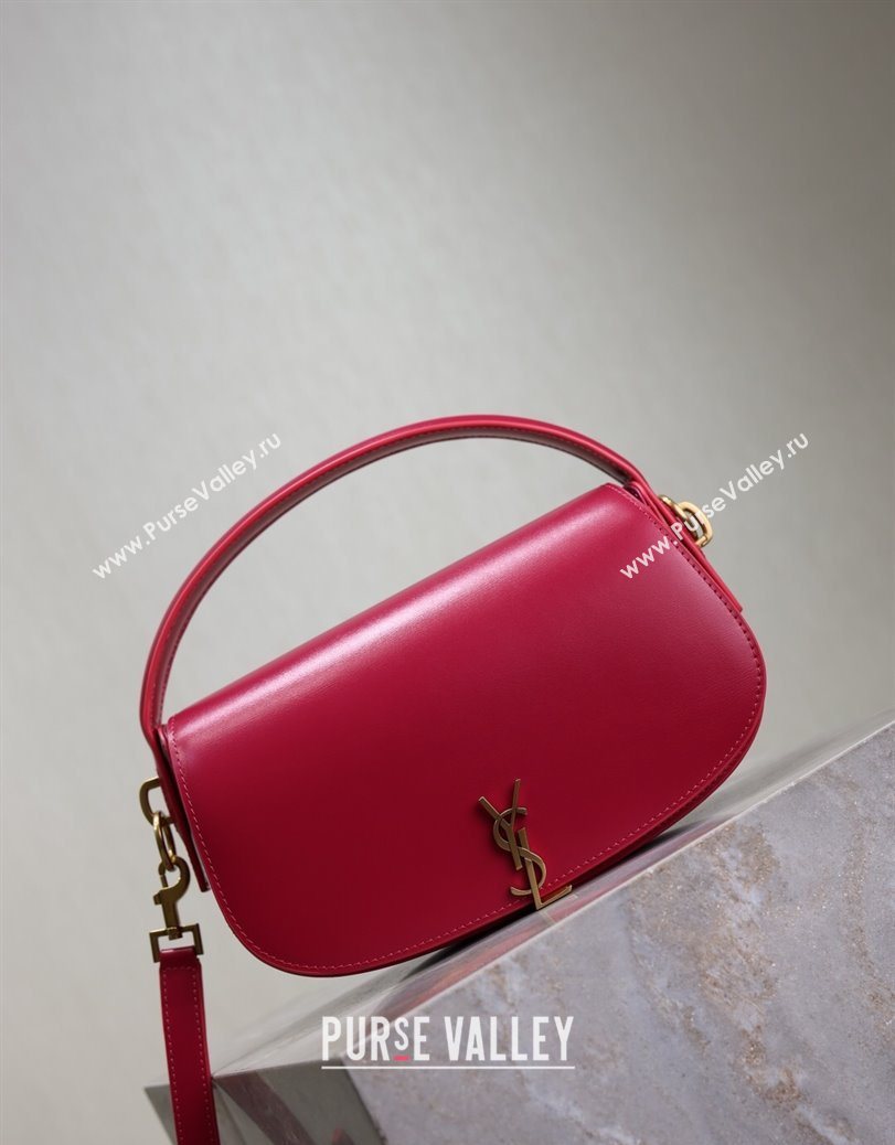 Saint Laurent Voltaire Bag in Box Leather Fuchsia 2025 7876710 (YY-250801077)