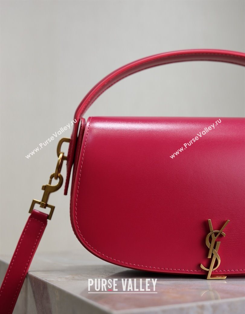 Saint Laurent Voltaire Bag in Box Leather Fuchsia 2025 7876710 (YY-250801077)