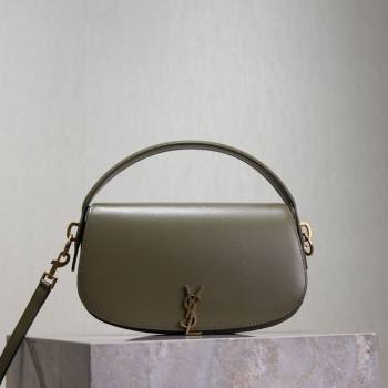 Saint Laurent Voltaire Bag in Box Leather Wheat Green 2025 7876710 (YY-250801078)