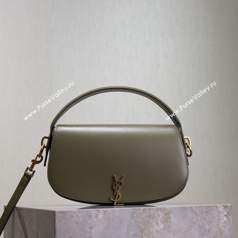 Saint Laurent Voltaire Bag in Box Leather Wheat Green 2025 7876710 (YY-250801078)