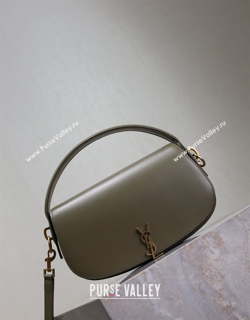 Saint Laurent Voltaire Bag in Box Leather Wheat Green 2025 7876710 (YY-250801078)