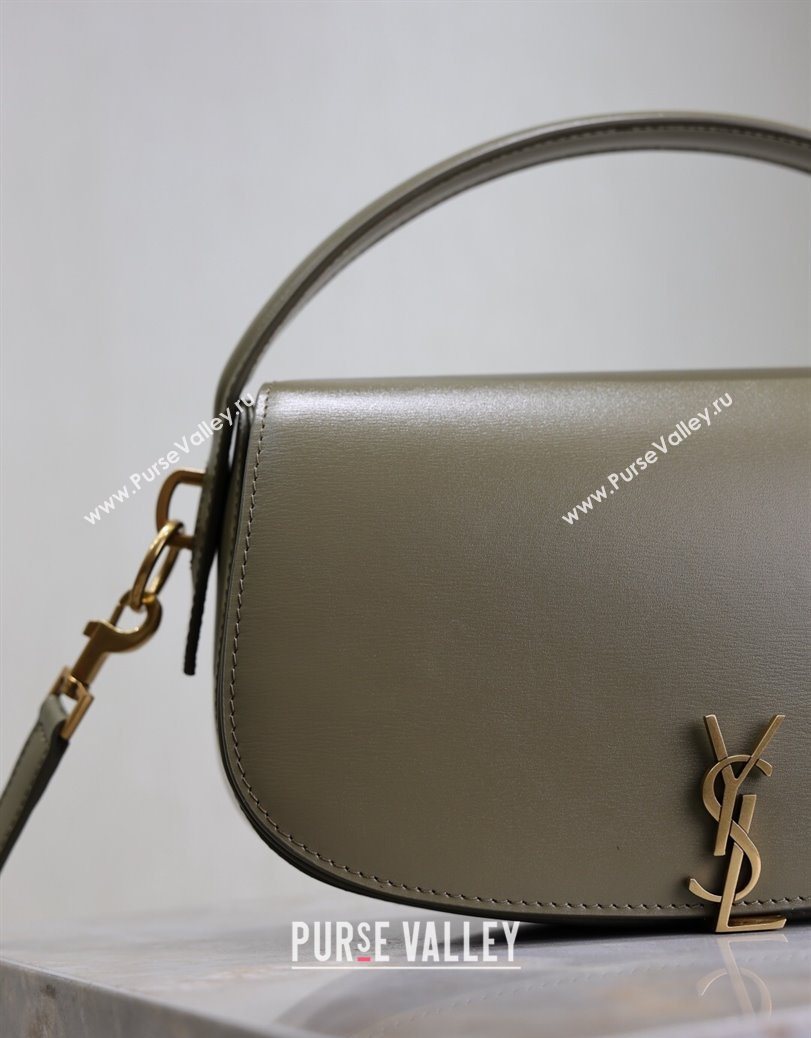 Saint Laurent Voltaire Bag in Box Leather Wheat Green 2025 7876710 (YY-250801078)