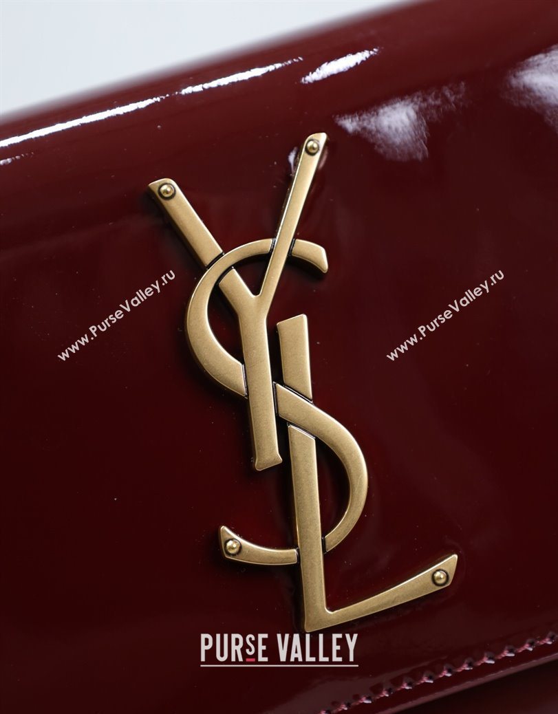 Saint Laurent Kate Small Chain Bag in Patent Leather 469390 Dark Burgundy 2025 (YY-250801109)