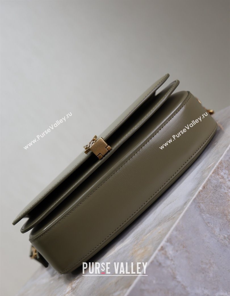Saint Laurent Voltaire Bag in Box Leather Wheat Green 2025 7876710 (YY-250801078)