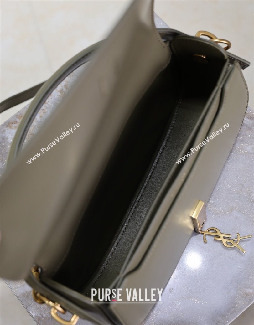 Saint Laurent Voltaire Bag in Box Leather Wheat Green 2025 7876710 (YY-250801078)