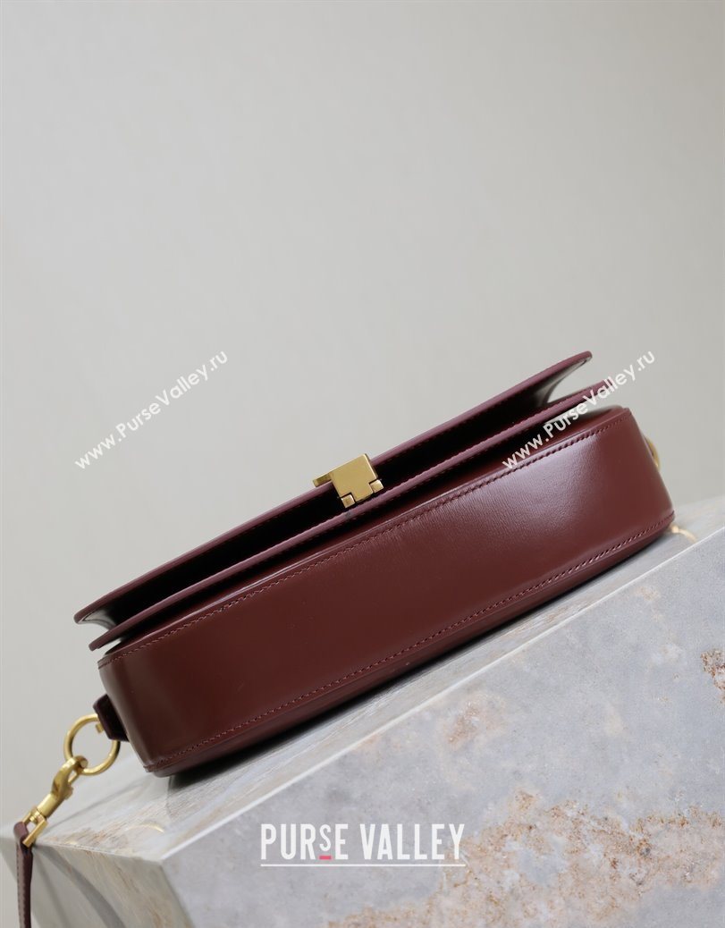 Saint Laurent Voltaire Bag in Box Leather Dark Burgundy 2025 7876710 (YY-250801079)