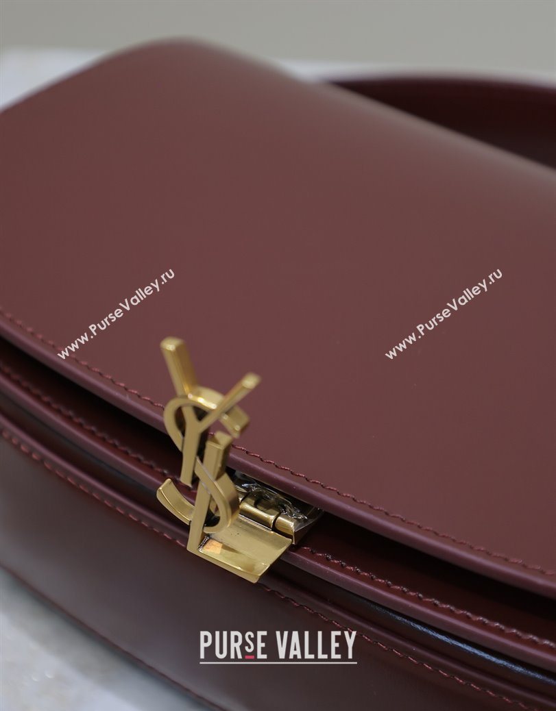 Saint Laurent Voltaire Bag in Box Leather Dark Burgundy 2025 7876710 (YY-250801079)