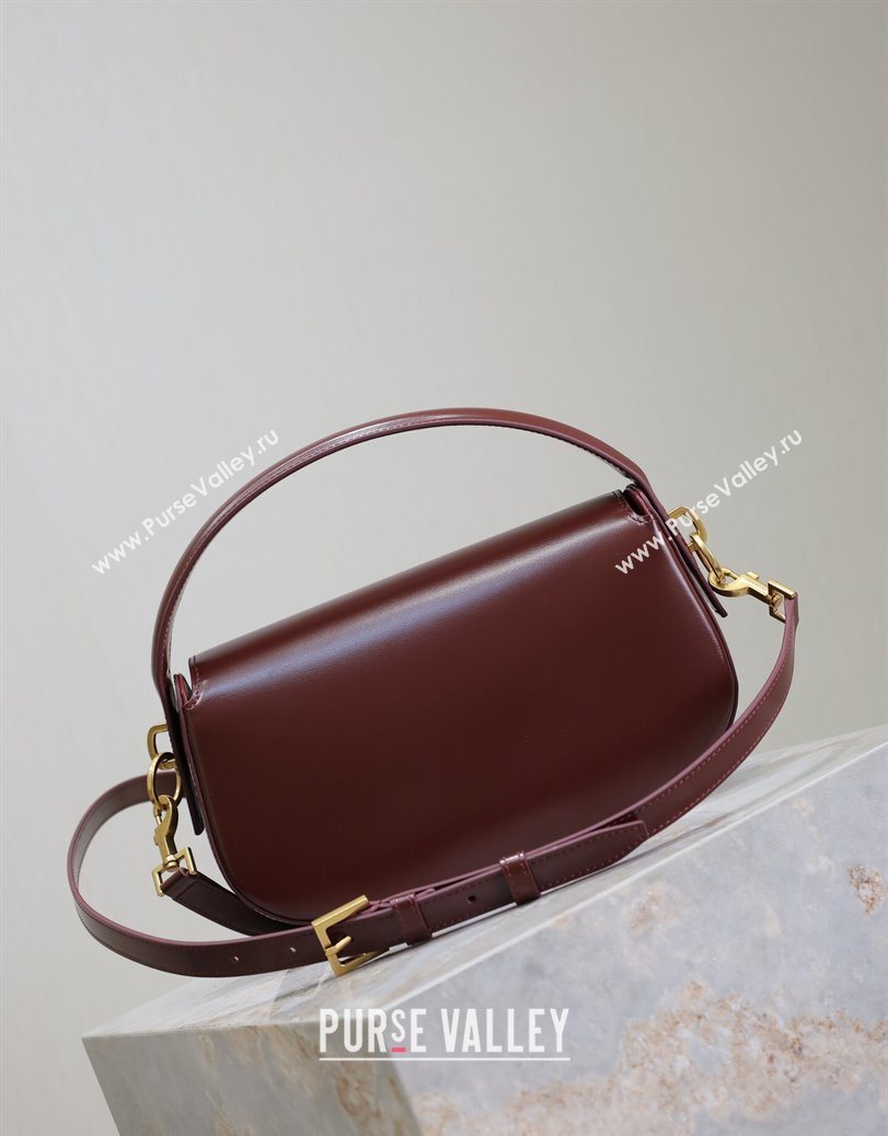 Saint Laurent Voltaire Bag in Box Leather Dark Burgundy 2025 7876710 (YY-250801079)