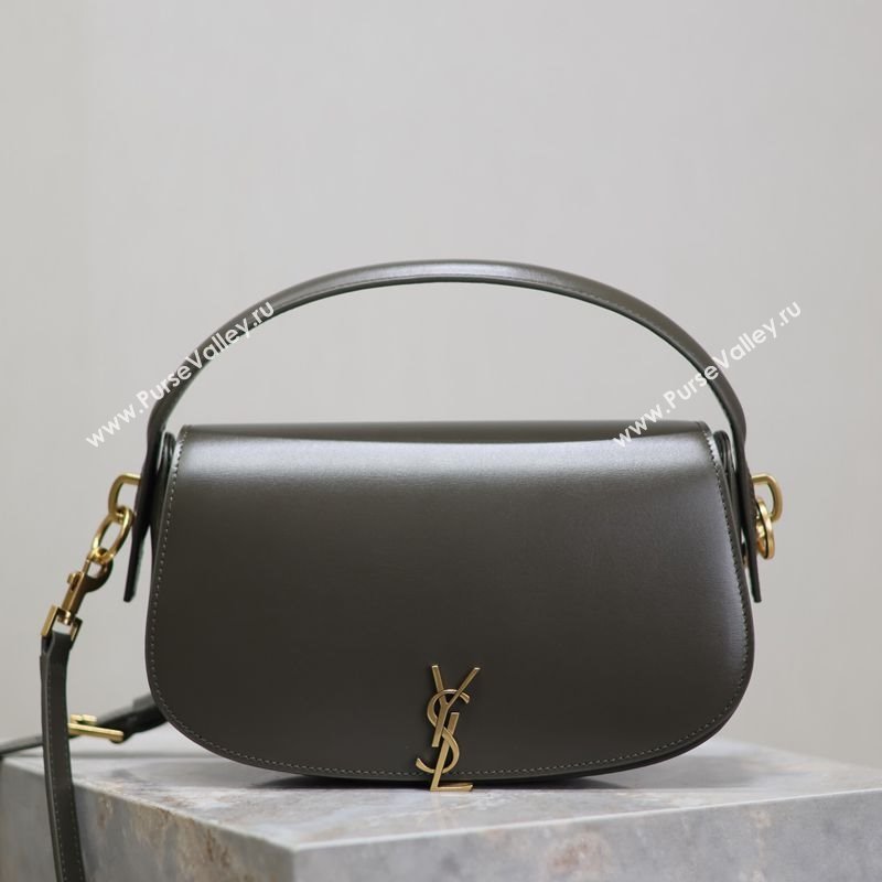 Saint Laurent Voltaire Bag in Box Leather Dark Green 2025 7876710 (YY-250801080)