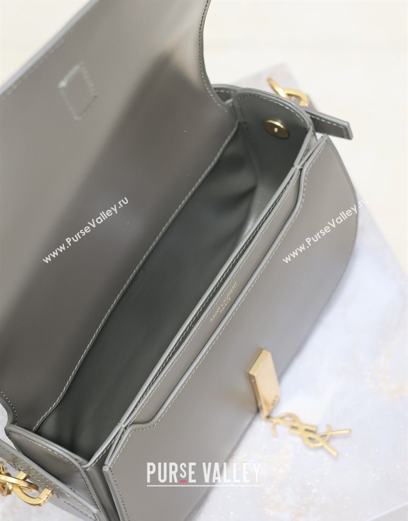 Saint Laurent Voltaire Bag in Box Leather Dark Green 2025 7876710 (YY-250801080)