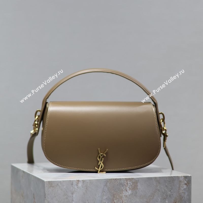 Saint Laurent Voltaire Bag in Box Leather Dark Toffee 2025 7876710 (YY-250801082)