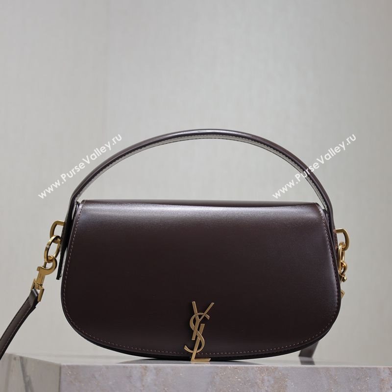 Saint Laurent Voltaire Bag in Box Leather Coffee 2025 7876710 (YY-250801083)
