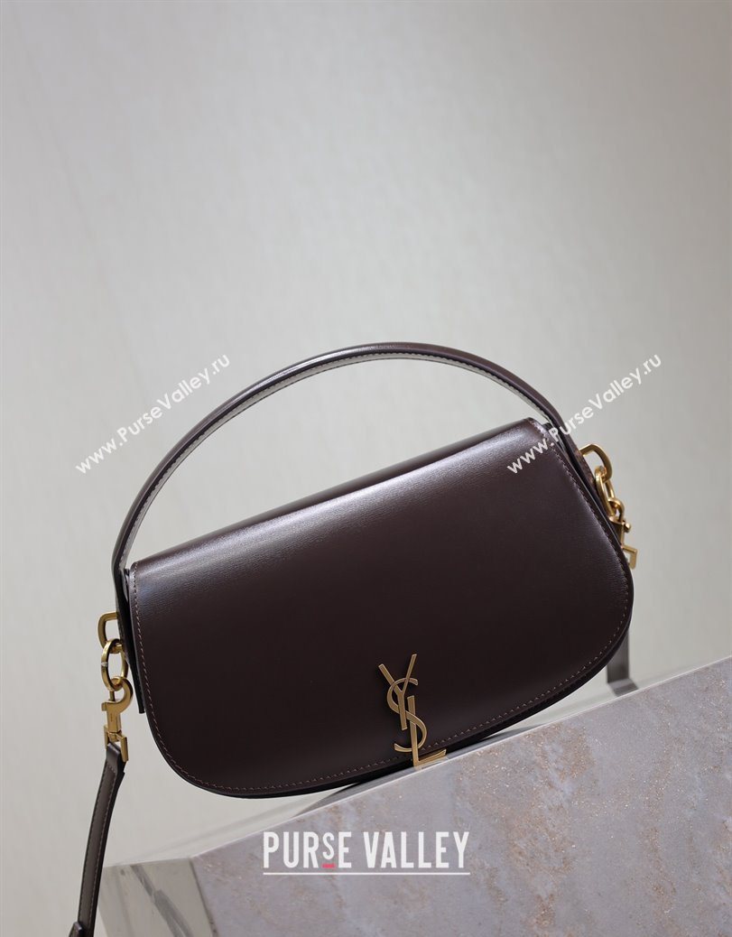 Saint Laurent Voltaire Bag in Box Leather Coffee 2025 7876710 (YY-250801083)