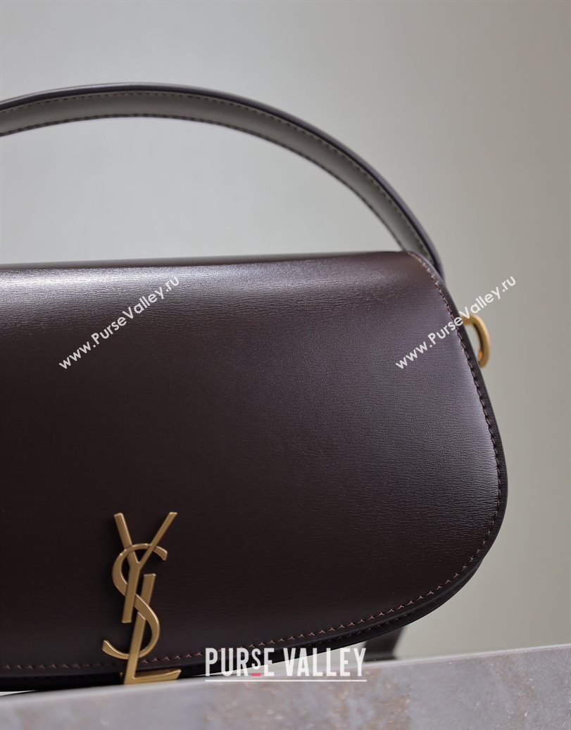 Saint Laurent Voltaire Bag in Box Leather Coffee 2025 7876710 (YY-250801083)