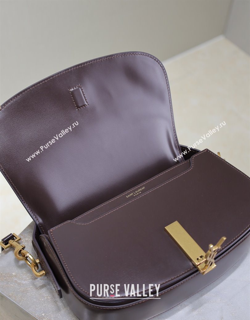 Saint Laurent Voltaire Bag in Box Leather Coffee 2025 7876710 (YY-250801083)