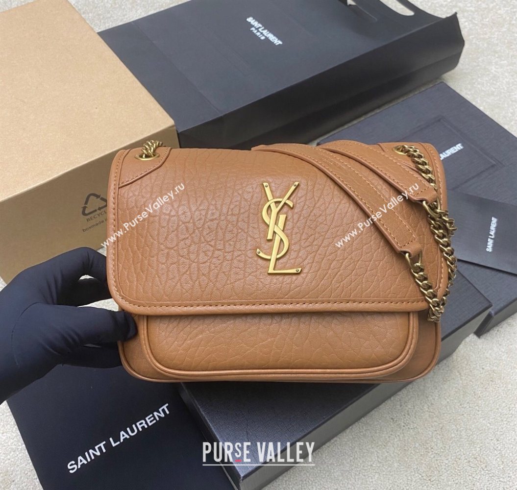 Saint Laurent Niki Baby bag in Grained Lambskin 633179 Caramel Brown 2025 (YY-250801120)