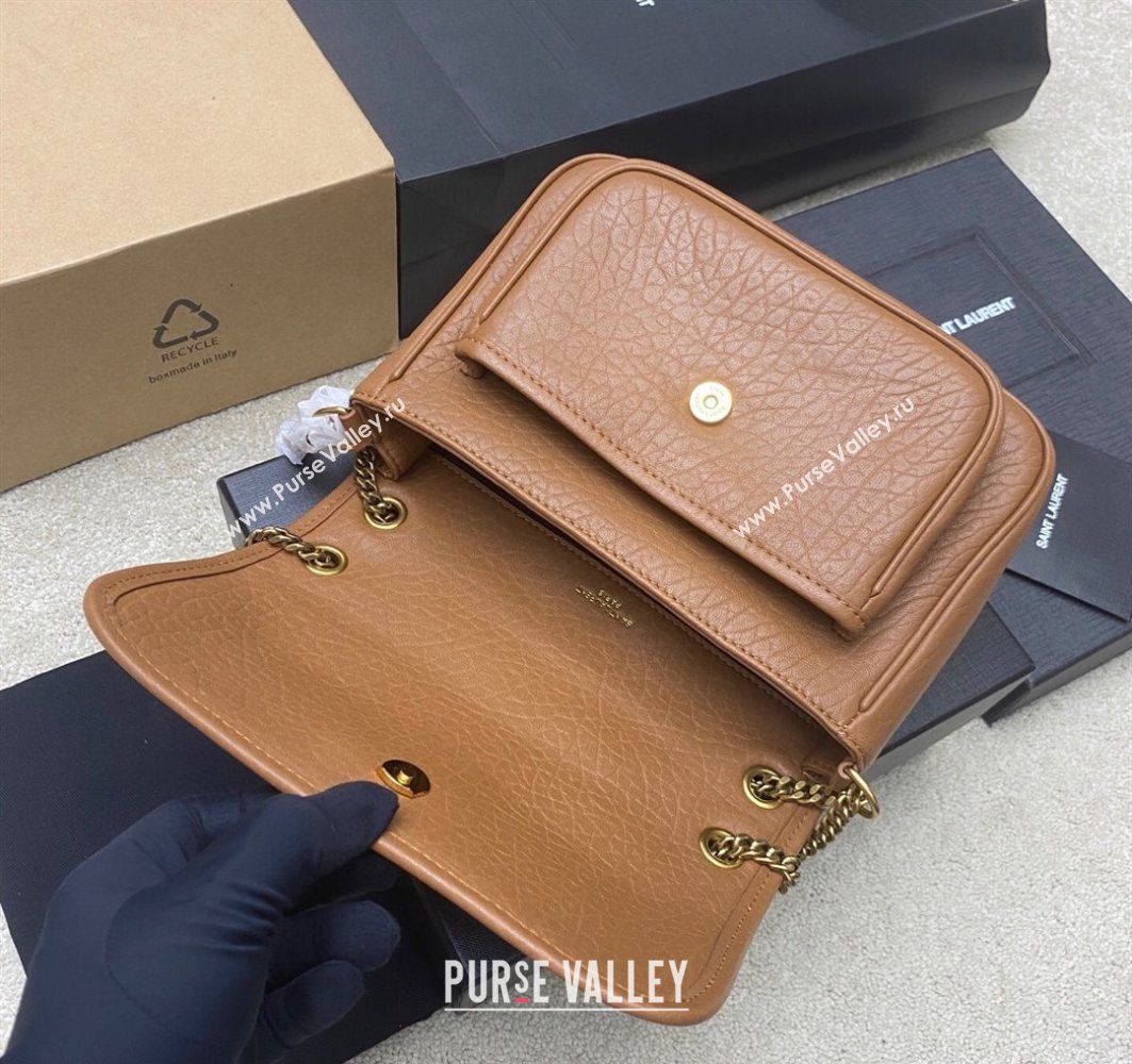 Saint Laurent Niki Baby bag in Grained Lambskin 633179 Caramel Brown 2025 (YY-250801120)