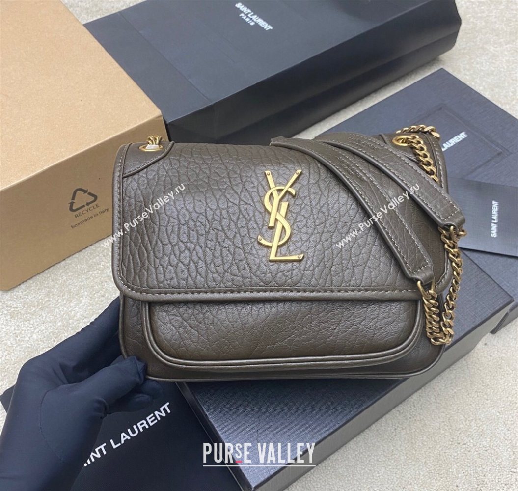 Saint Laurent Niki Baby bag in Grained Lambskin 633179 Green 2025 (YY-250801121)