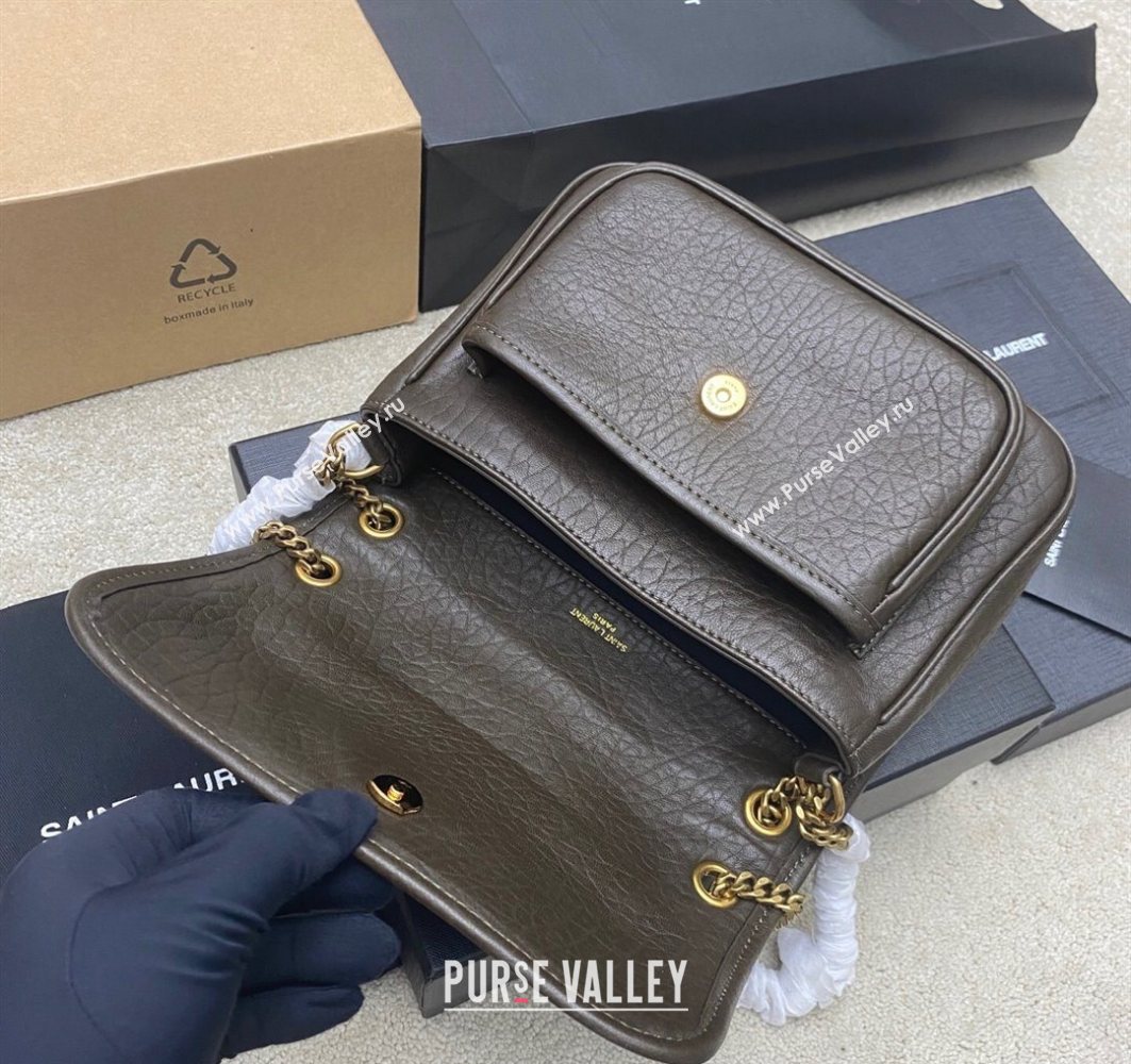 Saint Laurent Niki Baby bag in Grained Lambskin 633179 Green 2025 (YY-250801121)