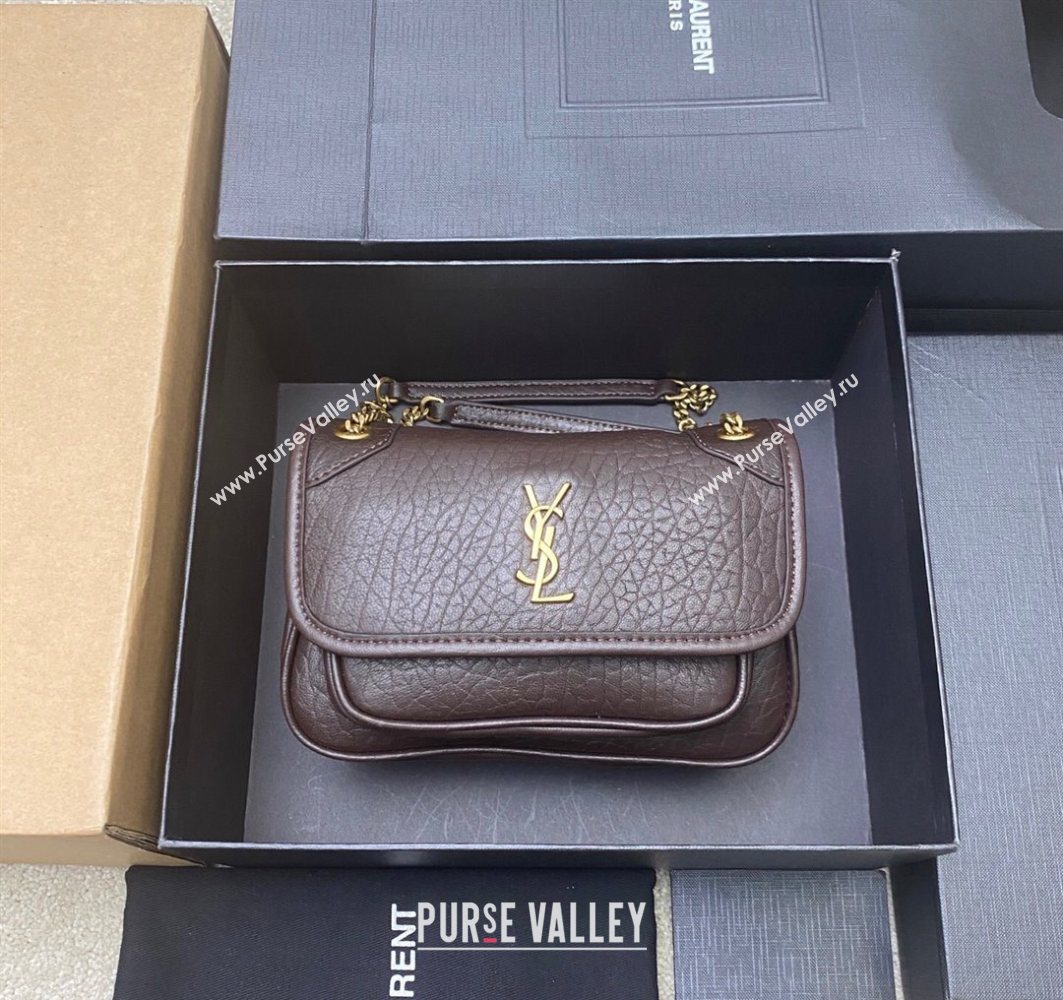 Saint Laurent Niki Mini bag in Grained Lambskin 828736 Coffee 2025 (YY-250801124)