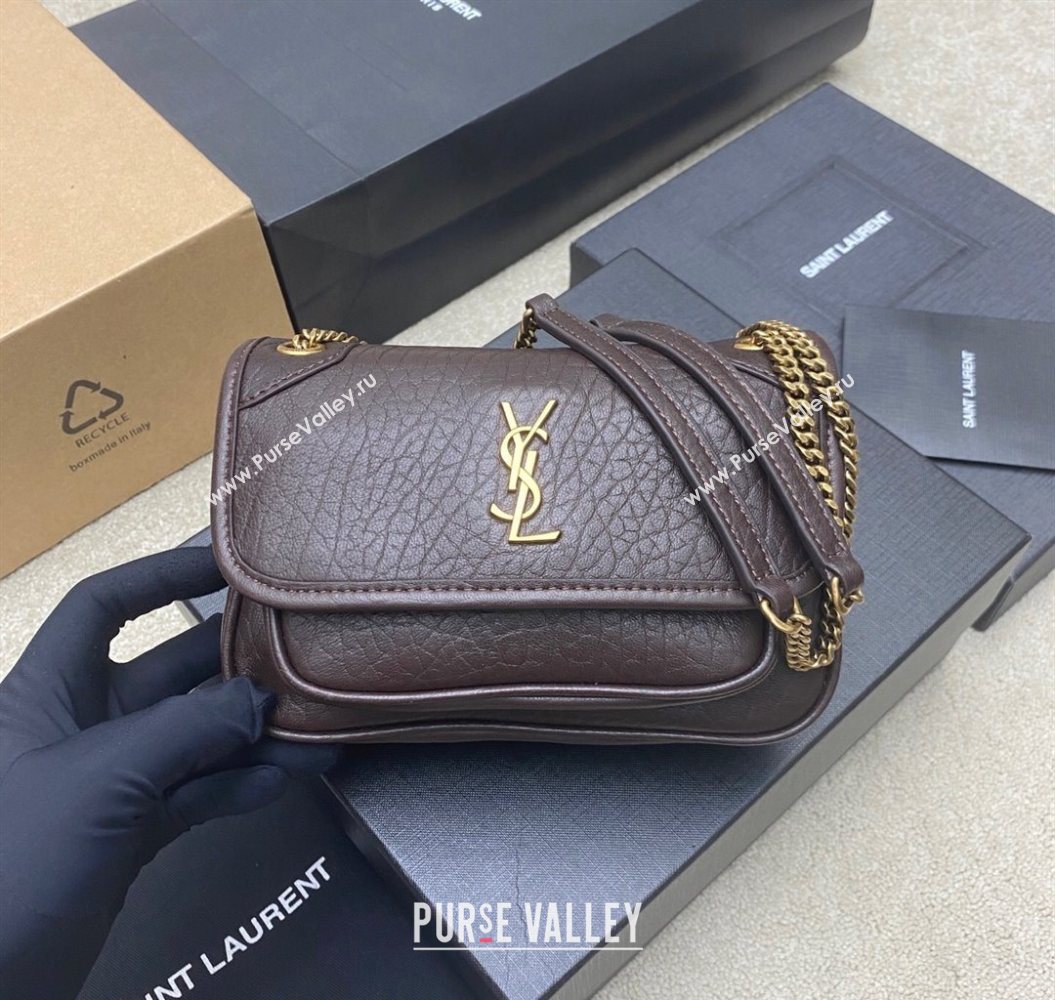 Saint Laurent Niki Mini bag in Grained Lambskin 828736 Coffee 2025 (YY-250801124)