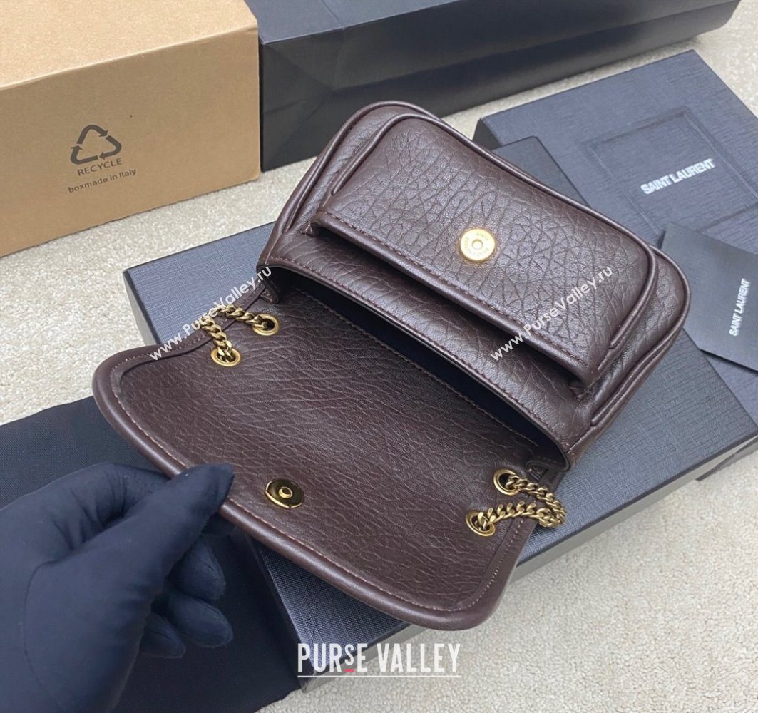 Saint Laurent Niki Mini bag in Grained Lambskin 828736 Coffee 2025 (YY-250801124)