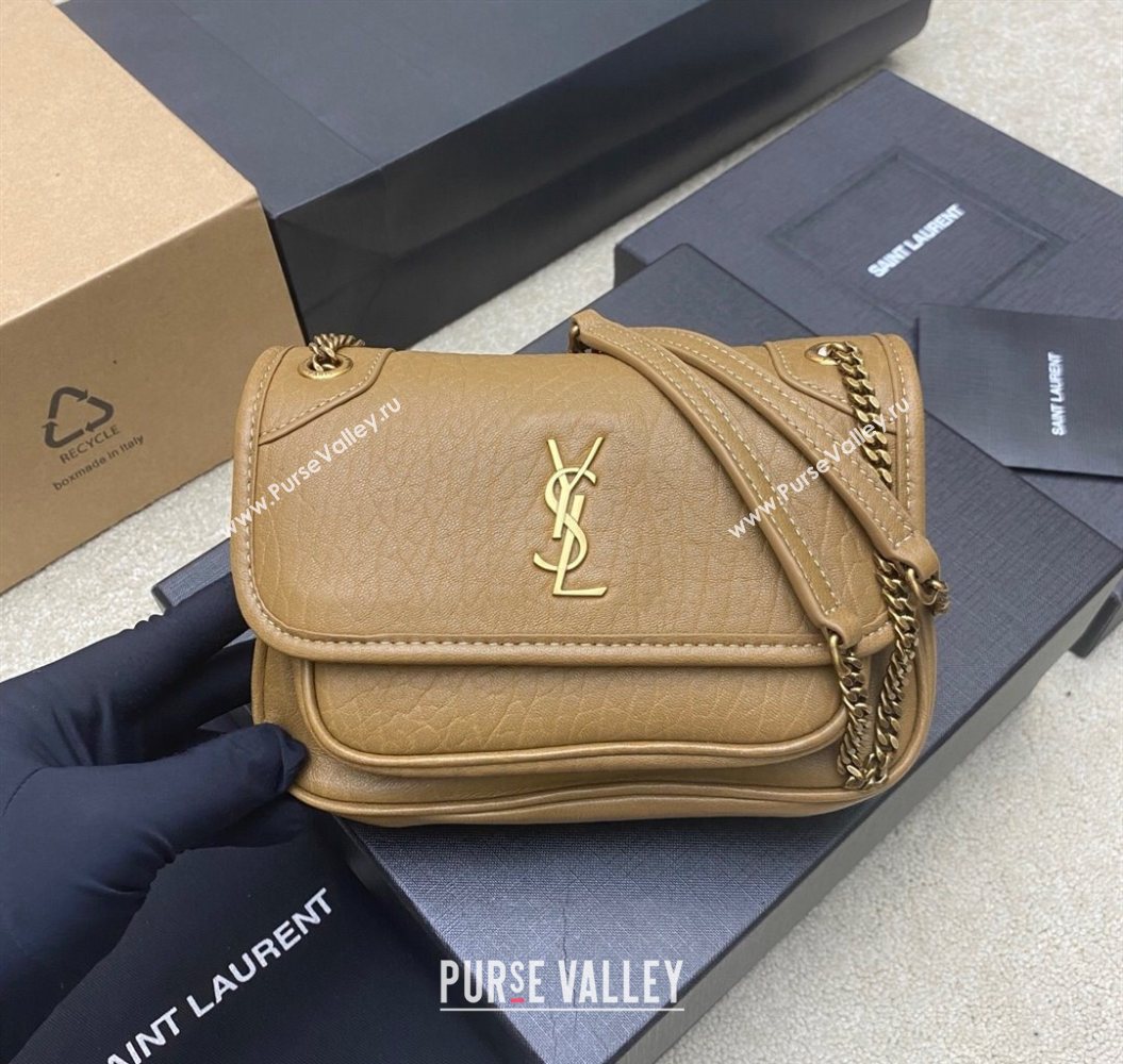 Saint Laurent Niki Mini bag in Grained Lambskin 828736 Beige 2025 (YY-250801125)