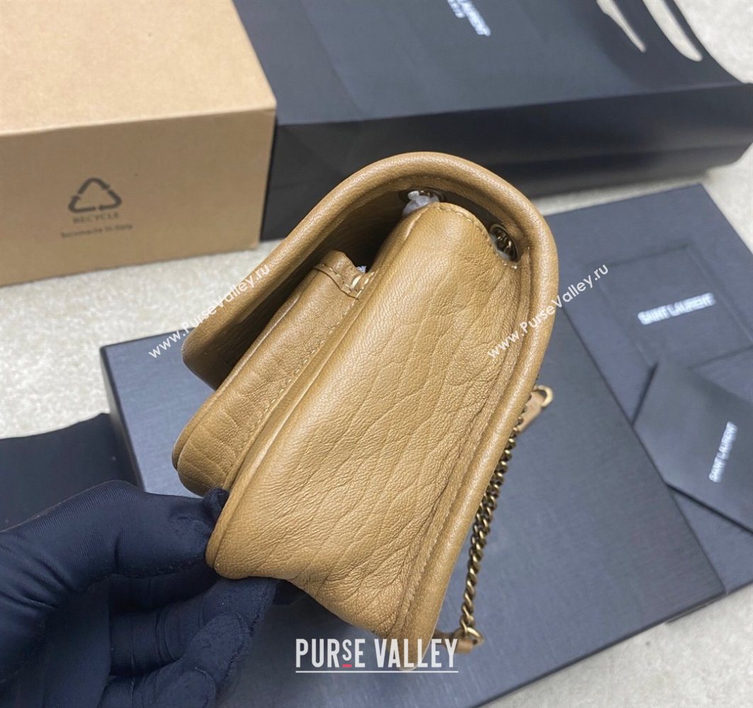 Saint Laurent Niki Mini bag in Grained Lambskin 828736 Beige 2025 (YY-250801125)
