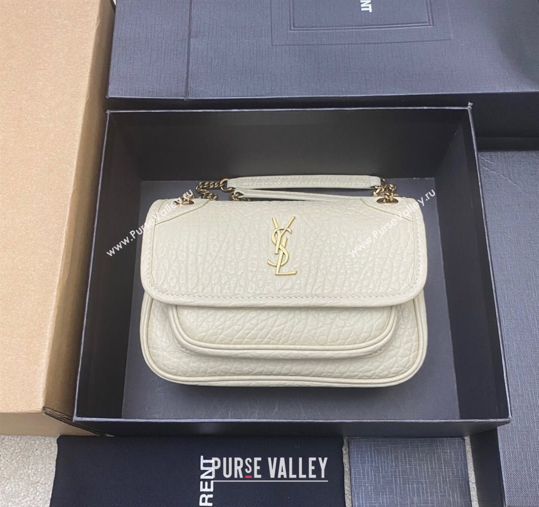 Saint Laurent Niki Mini bag in Grained Lambskin 828736 White 2025 (YY-250801126)